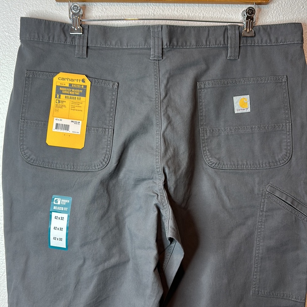 Carhartt Rugged Flex Relaxed Fit Pants 5 Pocket Work Utility Gray 42x32 - Picture 6 of 8